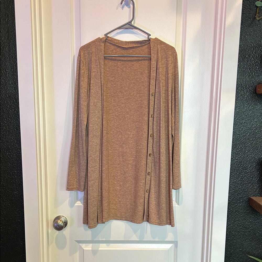 Chic Tan Women's Cardigan Sweater